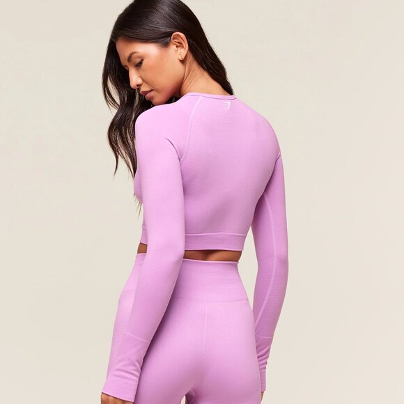 GymShark Vital Crop Top Sour Pink/Marl Size Small - Picture 4 of 5